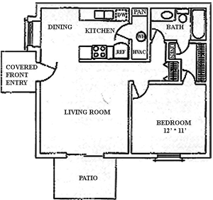 One Bedroom / Private Entrance / One Bath - 652 Sq. Ft.*